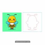 وکتور زنبور طرح برش لیزر00228 - Image 2