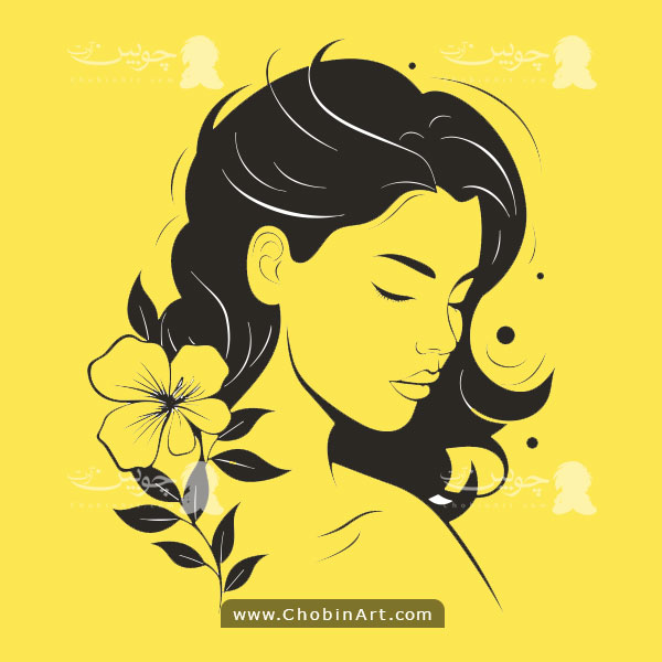 تصویر استیکر دیواری ارایشگر فایل برش لیزر