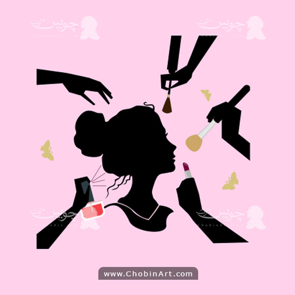 تصویر فایل وکتور استیکر آرایشگاه زنانه