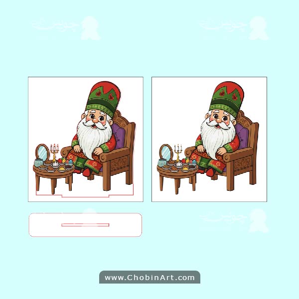 فایل برش لیزر و چاپ استیکر حاجی فیروز