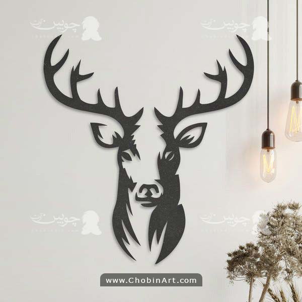 طرح وکتور لایه باز سر گوزن شاخدار برای برش لیزر (فرمت CDR)