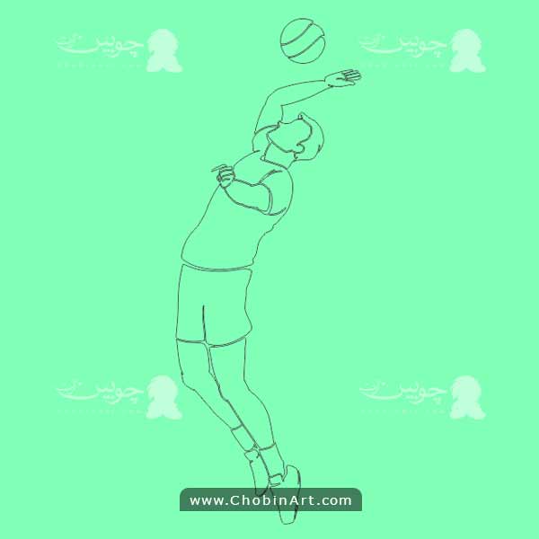 تصویروکتور والیبالیست آبشار فایل برش لیزر