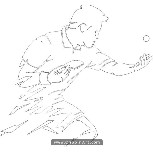 طرح وکتور لیزر تندیس پینگ پنگ