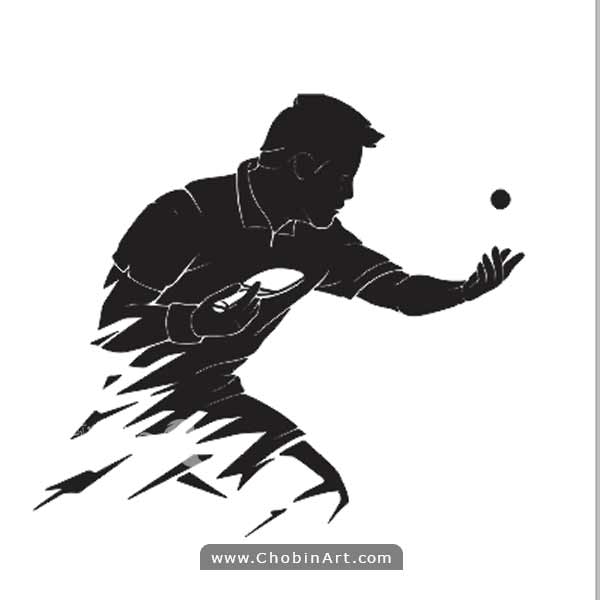 وکتور طرح لیزر تندیس پینگ پنگ برای برش لیزری